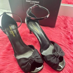 Saint Laurent black patent sandals